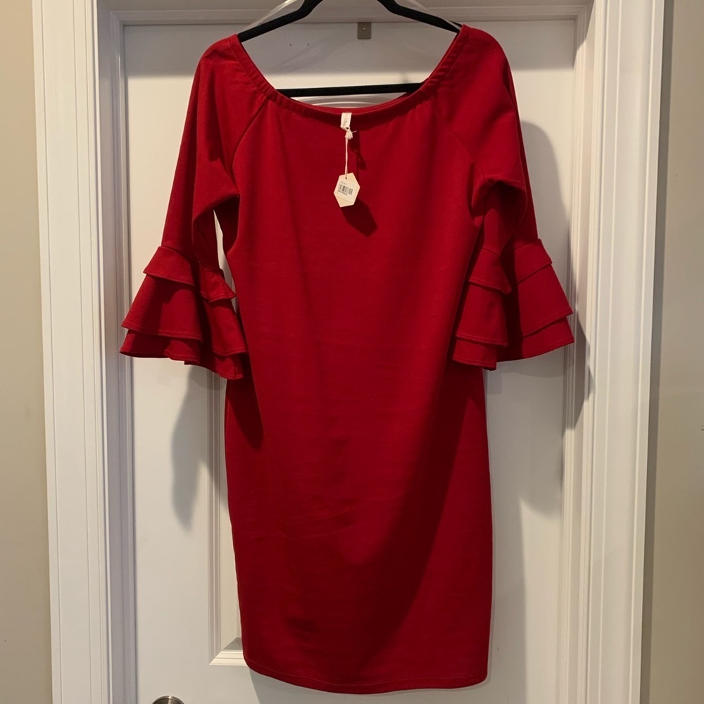NWT XL PinkBlush Red Maternity Cocktail Dress
